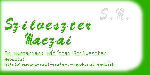 szilveszter maczai business card